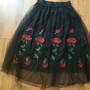 Mesh 3D rose skirt